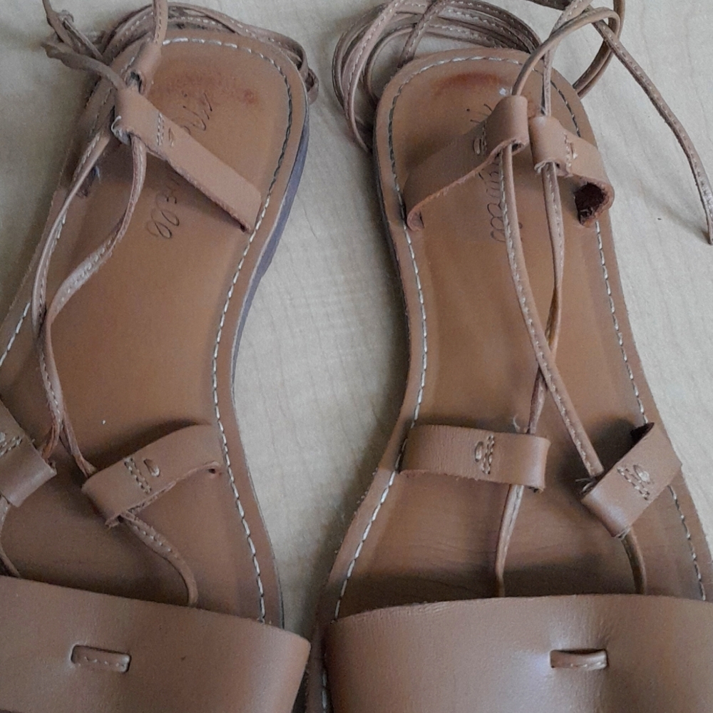 MADEWELL THE BOARDWALK Lace Up Leather Sandals Size 9.5 - Picture 7 of 16